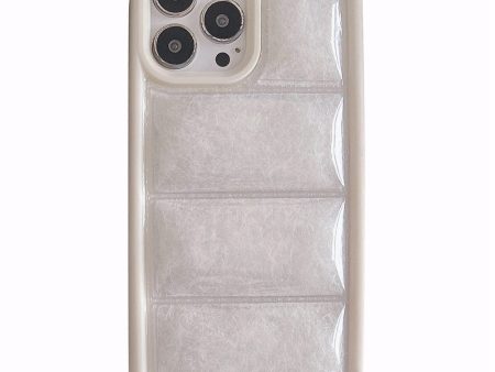 iPhone 15 Pro Fleksibelt Plastik Cover m. Dunjakke Tekstur - Hvid Sale