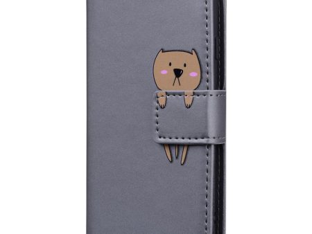 iPhone 15 Pro Flip Cover m. Kortholder   Ståfunktion   Strop - Grå (Hund) Online Sale