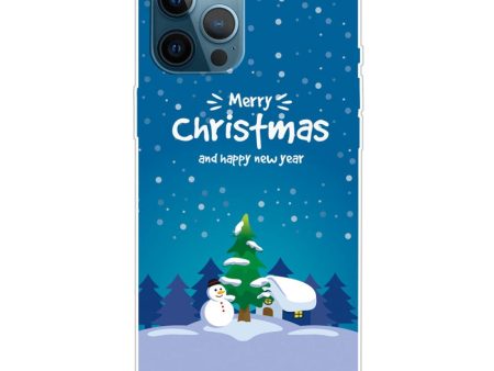 iPhone 15 Pro Fleksibelt Plastik Jule Cover - Merry Christmas - Snemand & Juletræ Sale