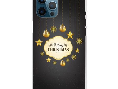 iPhone 15 Pro Fleksibelt Plastik Jule Cover - Merry Christmas - Guld Dekorationer Online