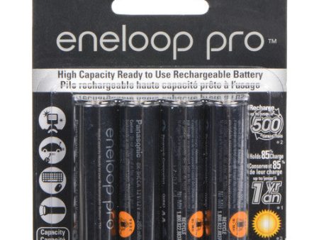 Panasonic ENELOOP PRO AA Rechargeable NiMH Batteries - 1.2V, 2550mAh, 4-Pack Sale