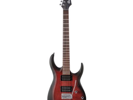 Cort X100 Series Electric Guitar (Open Pore Black Cherry Burst) Online