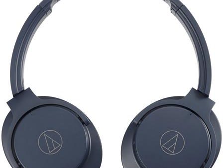 Audio-Technica ATH-ANC500BT QuietPoint Wireless Bluetooth Over-Ear Active Noise-Cancelling Headphones - Navy For Discount