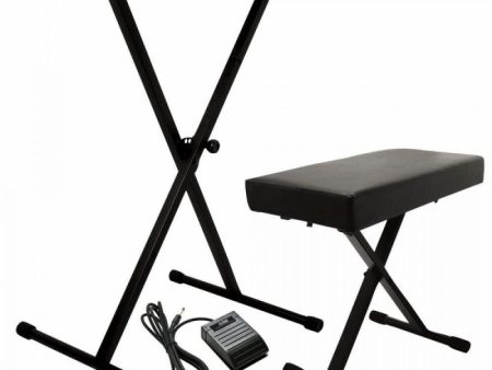 On-Stage KPK6520-CB Keyboard Stand & Bench Pack w  Keyboard Sustain Pedal Sale