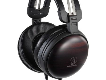 Audio-Technica ATH-AWKT Audiophile Closed-Back Dynamic Wooden Headphones - Striped Ebony Sale