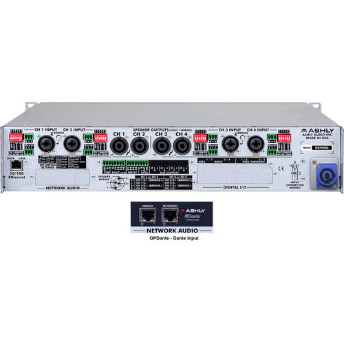 Ashly NXP4004D 4-Channel Multi-Mode Network Power Amplifier w  Protea DSP Software Suite & Dante Digital Interface For Sale