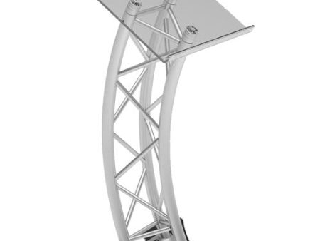 Global Truss GT-LECTERN-PRO Plexi Top Triangular Curved Lectern - Brush Aluminum Online now