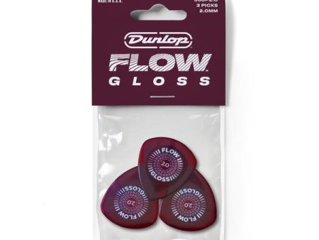 Dunlop 550P200 Flow® Gloss Pick 2.0mm - 3 Pack Online Sale