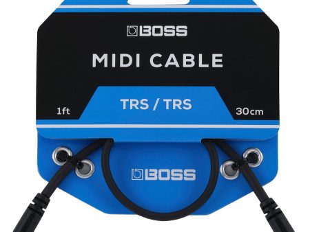 Boss BCC-1-3535 TRS to TRS Right Angle MIDI Cable - 1 Ft Online Hot Sale