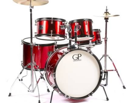 Granite Percussion GP-JR5MR 5 Piece Junior Drum Set (Metallic Red) Cheap