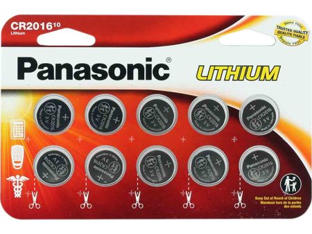 Panasonic CR2016 3V Lithium Coin Cell Battery - 90mAh, 10-Pack For Discount