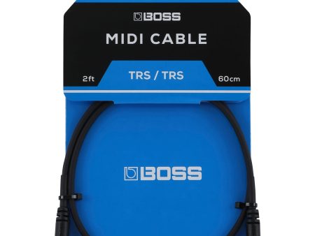 Boss BCC-2-3535 TRS to TRS Right Angle MIDI Cable - 2 Ft For Cheap