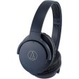 Audio-Technica ATH-ANC500BT QuietPoint Wireless Bluetooth Over-Ear Active Noise-Cancelling Headphones - Navy For Discount