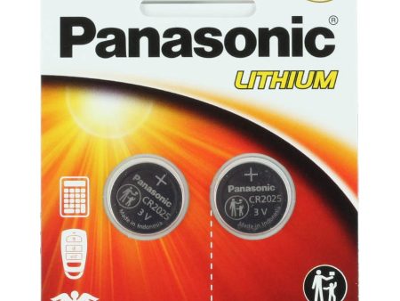 Panasonic CR2025 3V Lithium Coin Cell Battery - 165mAh, 2-Pack For Cheap