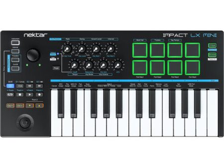 Nektar IMPACT LX Mini 25 USB Midi Keyboard Controller w  8 Pads Online now