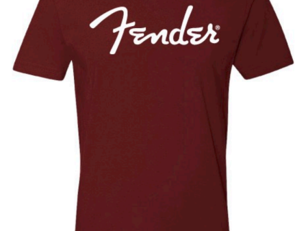 Fender Spaghetti Logo T-Shirt - Oxblood Size Extra Large For Sale