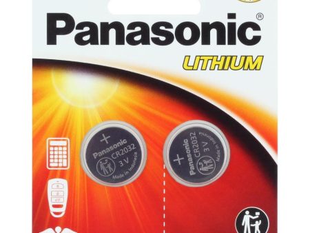 Panasonic CR2032 3V Lithium Coin Cell Battery - 220mAh, 2-Pack Fashion