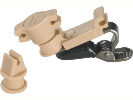 Audio-Technica AT8461A-TH Lavalier Microphone Clip - Beige, 3-Pack Fashion