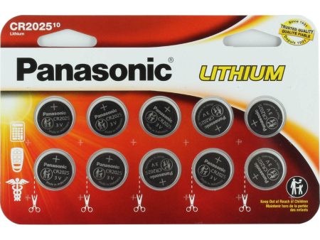 Panasonic CR2025 3V Lithium Coin Cell Battery - 165mAh, 10-Pack Discount