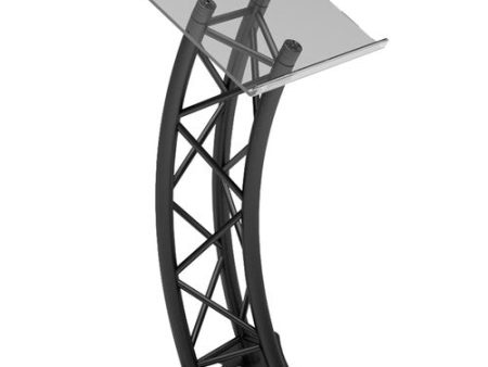 Global Truss GT-LECTERN-PRO-BLK Plexi Top Triangular Curved Lectern - Black For Discount