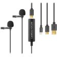 Saramonic LAVMICRO-PLUS-DC2M Dual Omnidirectional Lavalier Microphone with Monitoring for iOS, Android & Computer For Sale